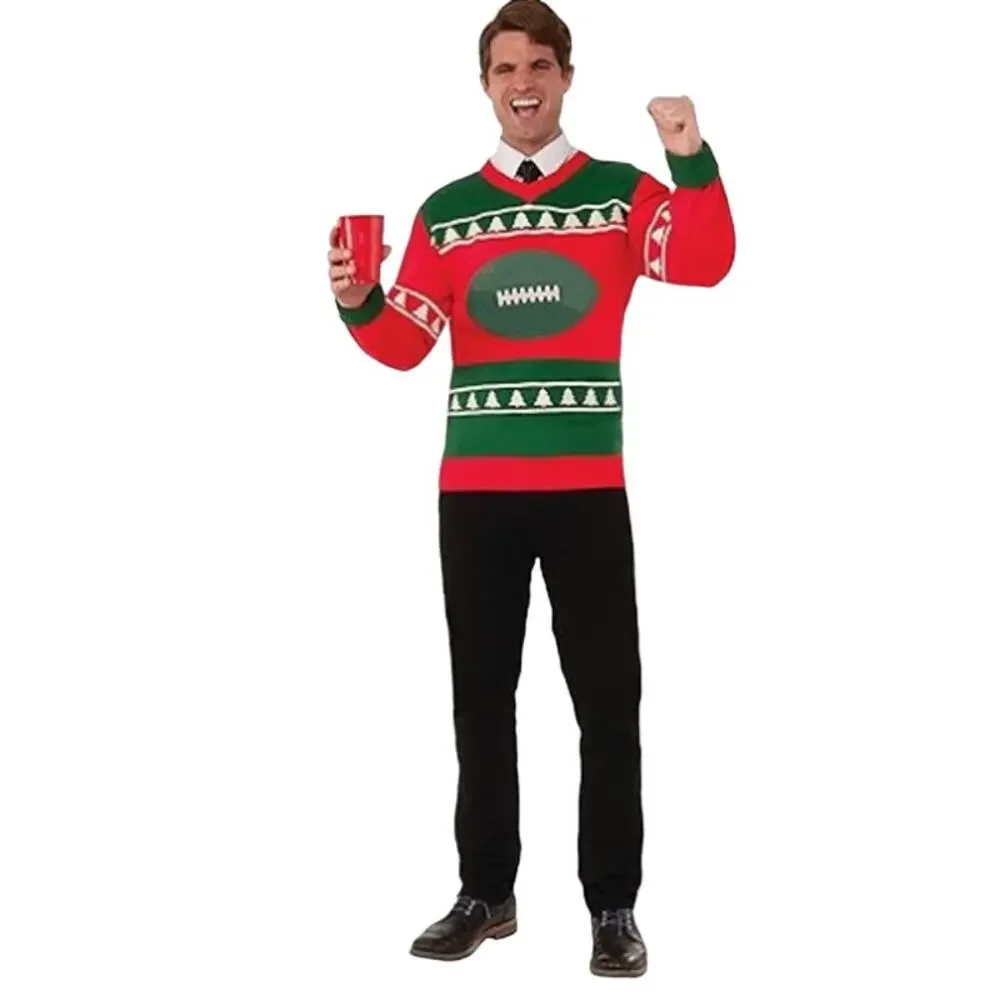 Forum Novelties Football Ugly Christmas Sweater L/XL